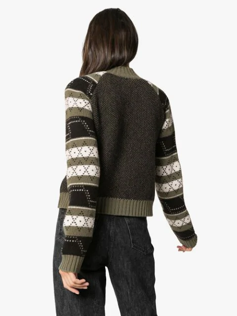 ganni fair isle cardigan