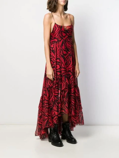 Shop Faith Connexion Zebra Print Maxi Dress In Red