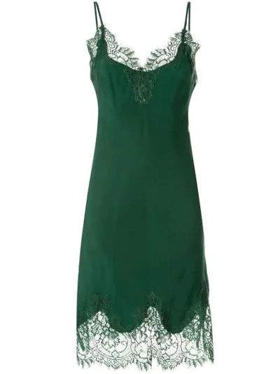 Shop Gold Hawk Lace Detail Dress In Green