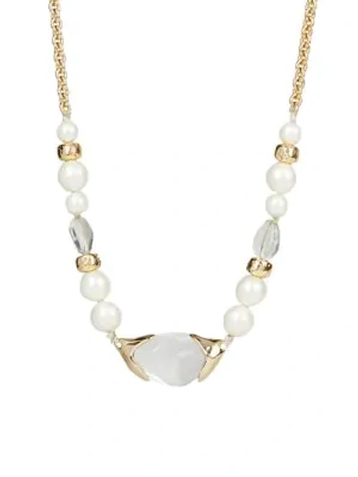 Shop Alexis Bittar Encased Pebble 10-14mm Freshwater Pearl Strand Necklace In Yellow Goldtone