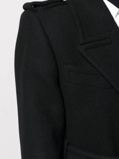 Shop Saint Laurent Oversized Belted Coat In Black