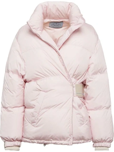 Shop Prada Nylon Puffer Jacket In Pink