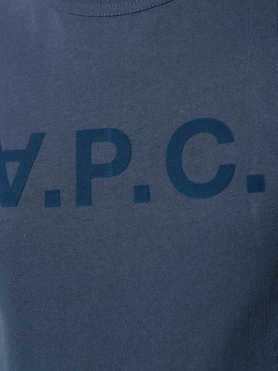 Shop Apc Crew Neck Logo Printed T-shirt In Blue