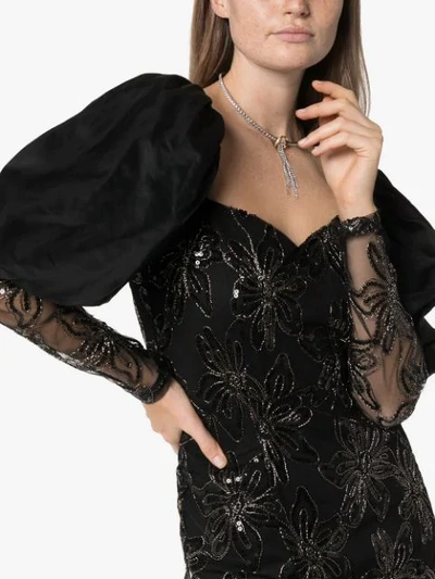 Shop Rotate Birger Christensen Sequin-embellished Mini Dress In Black