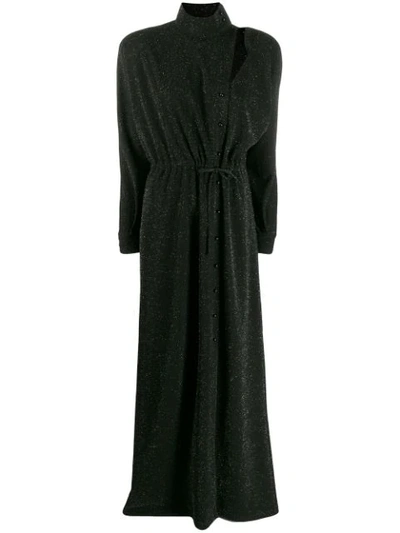 Shop Almaz Glitter Cut Out Gown In Black