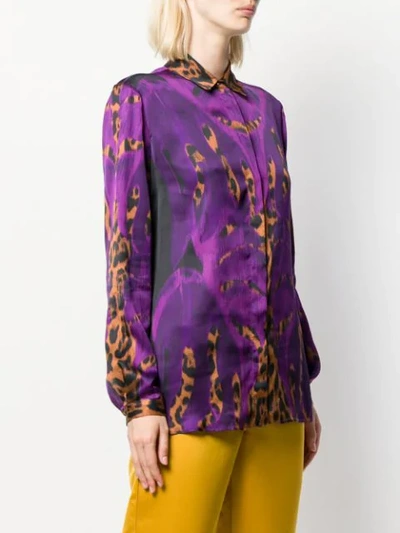 Shop Just Cavalli Leopard Print Blouse In Purple