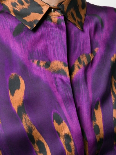 Shop Just Cavalli Leopard Print Blouse In Purple