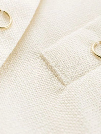 Shop Jacquemus Ring Embellished Blazer In White