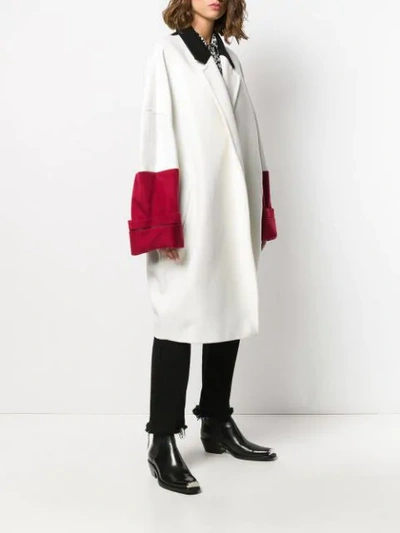 Shop Haider Ackermann Oversized Colour Block Coat In White