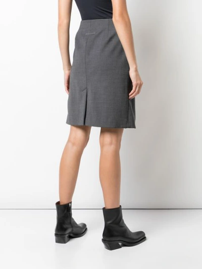 Shop Mm6 Maison Margiela Scalloped Hem Flared Skirt In Grey