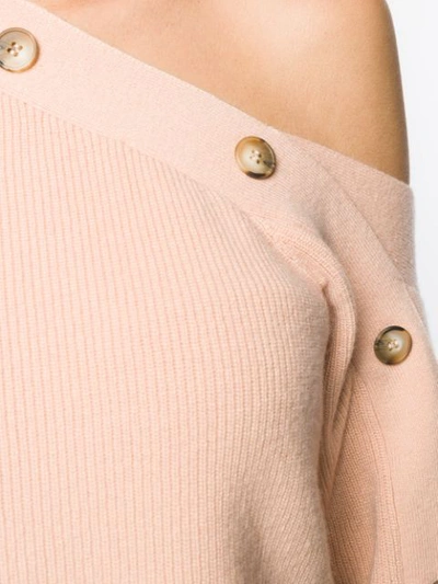 Shop Nanushka Buttoned Asymmetric Jumper In Pink