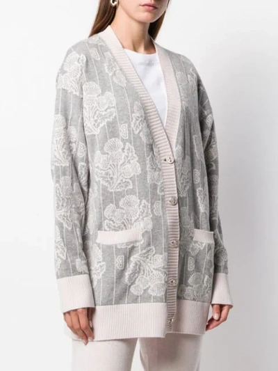 Shop Barrie V-neck Cashmere Cardigan In Grey