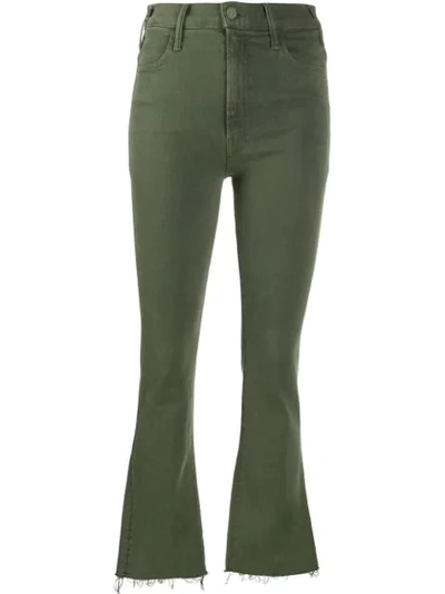 Shop Mother The Hustler Bootcut Jeans In Green