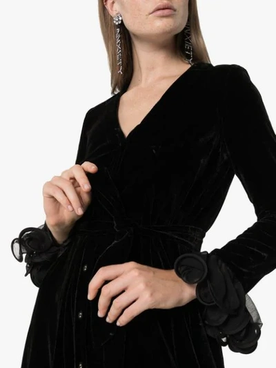 Shop Rotate Birger Christensen Langes Samtkleid In 1000 Black