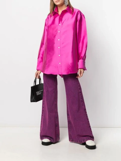 Shop Matthew Adams Dolan Oversized Satin-twill Shirt In Pink