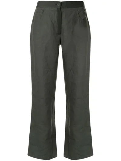 Pre-owned Chanel Cropped Straight Trousers In Green