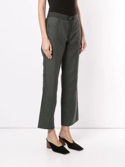 Pre-owned Chanel Cropped Straight Trousers In Green