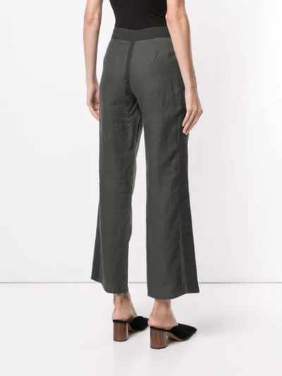 Pre-owned Chanel Cropped Straight Trousers In Green