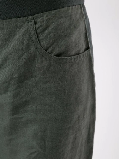 Pre-owned Chanel Cropped Straight Trousers In Green