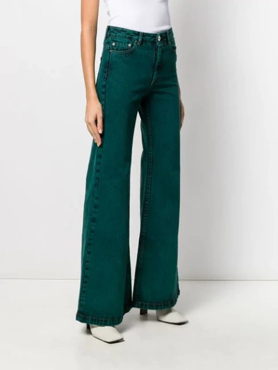 Shop Matthew Adams Dolan High-rise Flared Jeans In Green