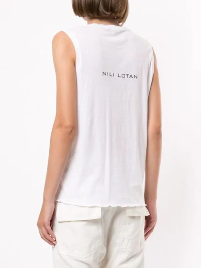 Shop Nili Lotan Dance Print Tank Top In White