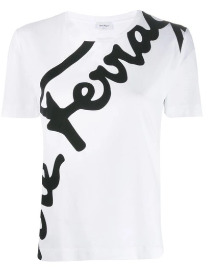 Shop Ferragamo Logo Print T-shirt In White