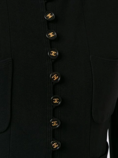 Pre-owned Chanel Knitted Long Sleeve Jacket In Black