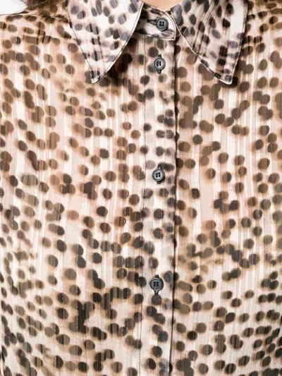Shop Pinko Leopard Print Plissé Shirt In Brown