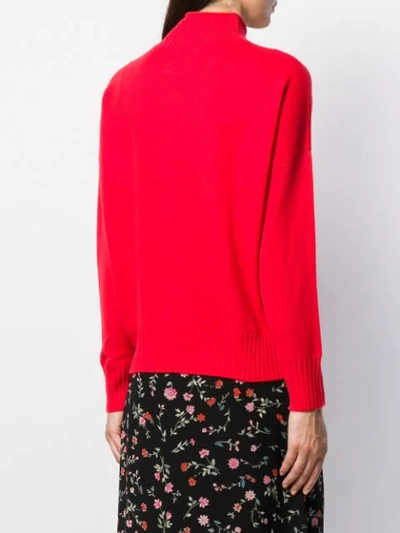 Shop Allude Long Sleeve Knitted Jumper In Red