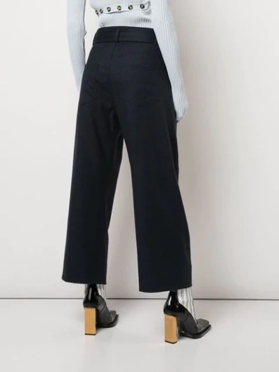 Shop Proenza Schouler High Waisted Paperbag Plaid Pants In Blue