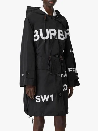 Shop Burberry Horseferry Print Parka In Black