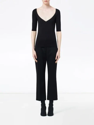 Shop Prada Cashmere And Silk Sweater In Black