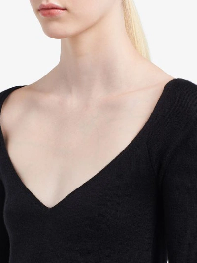 Shop Prada Cashmere And Silk Sweater In Black