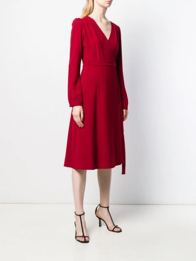 Shop P.a.r.o.s.h Wrap Style Midi Dress In Red