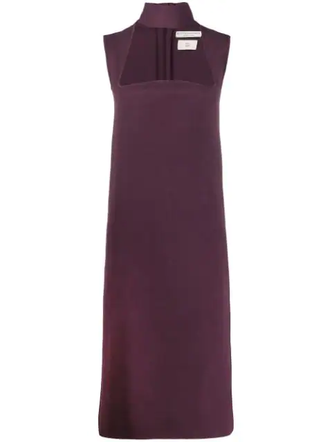 purple turtleneck dress