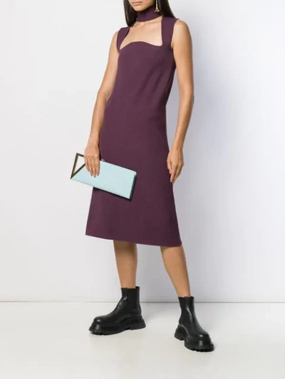 Shop Bottega Veneta Cut-out Dress In Purple