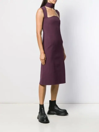 Shop Bottega Veneta Cut-out Dress In Purple