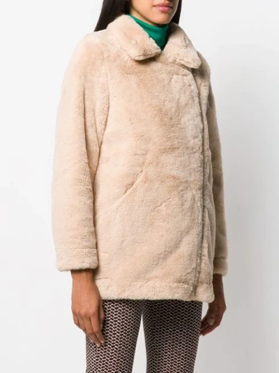 Shop Apparis Rose Faux Fur Jacket In Neutrals