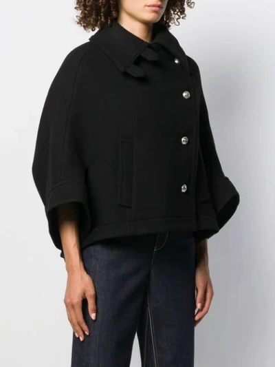 Shop Chloé Cape Style Short Jacket In 001 Black