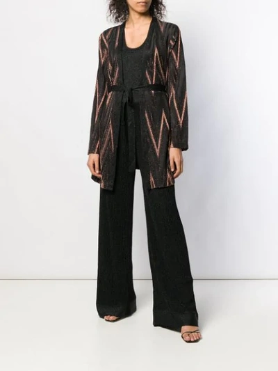 Shop M Missoni Zigzag Metallic Knit Cardigan - Black