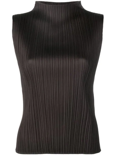 Shop Issey Miyake Pleats Please By  Pleated Blouse - Brown