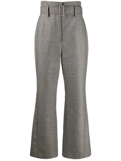 Shop Peter Pilotto Kick-flare Tweed Trousers In Grey