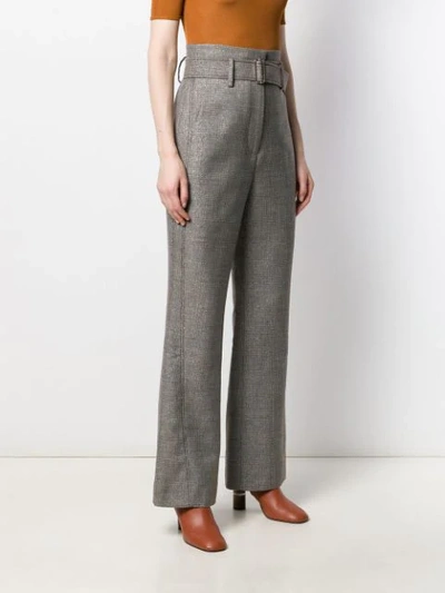 Shop Peter Pilotto Kick-flare Tweed Trousers In Grey