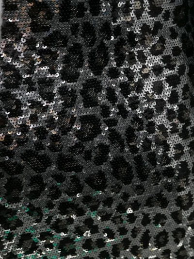 Shop Michael Michael Kors Leopard Print Sequin Skirt In Black