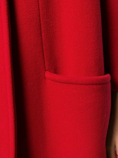 Gianluca Capannolo Collarless Cocoon Coat In Red