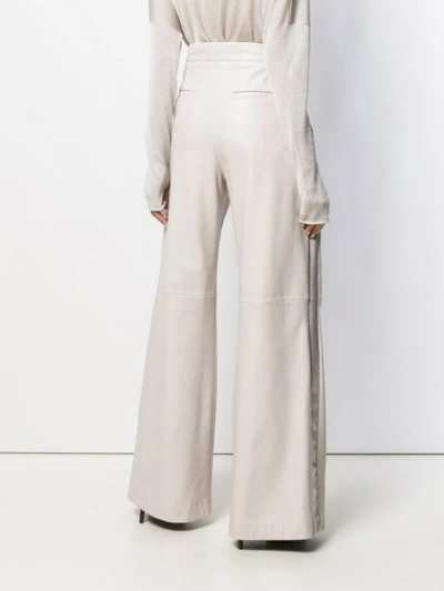 Shop Brunello Cucinelli Flared High Waisted Trousers In Grey