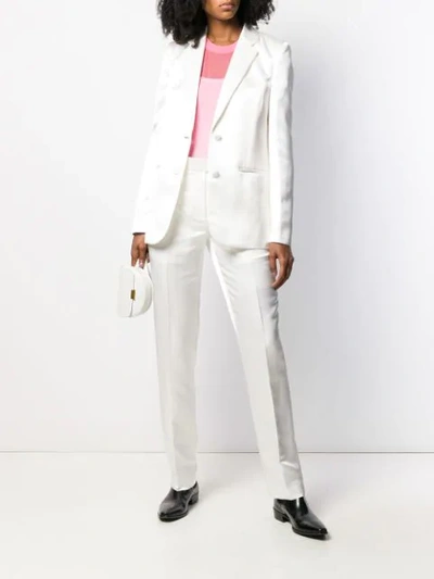 Shop Helmut Lang Single-breasted Fitted Blazer In White
