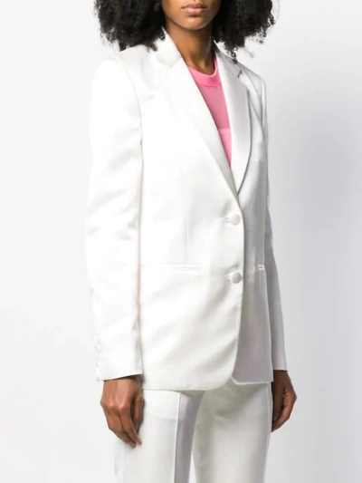 Shop Helmut Lang Single-breasted Fitted Blazer In White