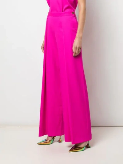Shop Maison Rabih Kayrouz Pleated Detail Flared Trousers In Pink