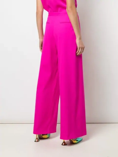 Shop Maison Rabih Kayrouz Pleated Detail Flared Trousers In Pink